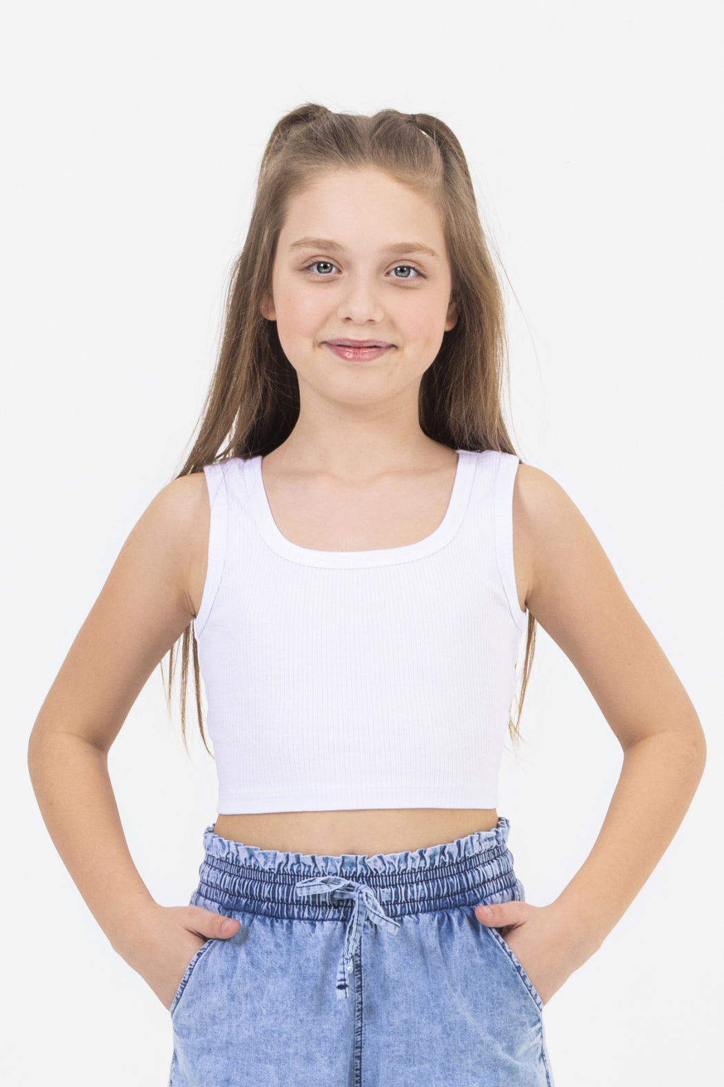 Ribbed Crop Top White