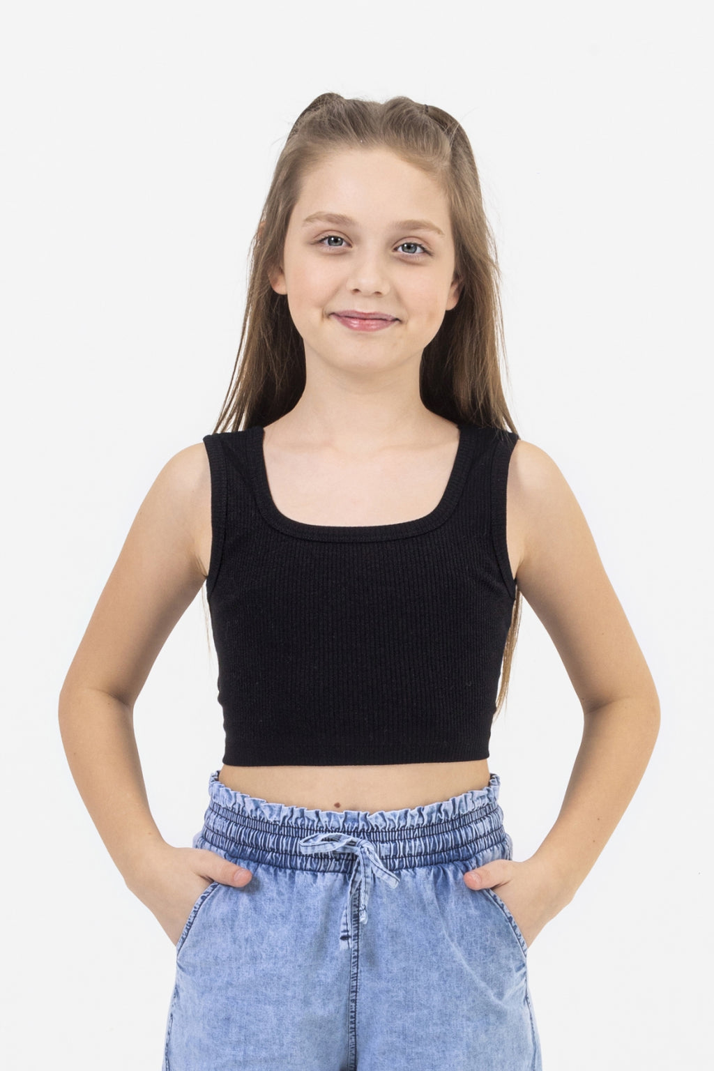 Ribbed Crop Top Black