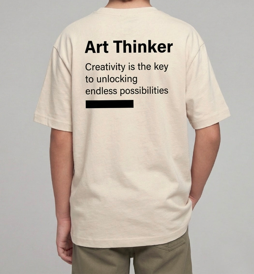 Graphic Oversized Tee Beige