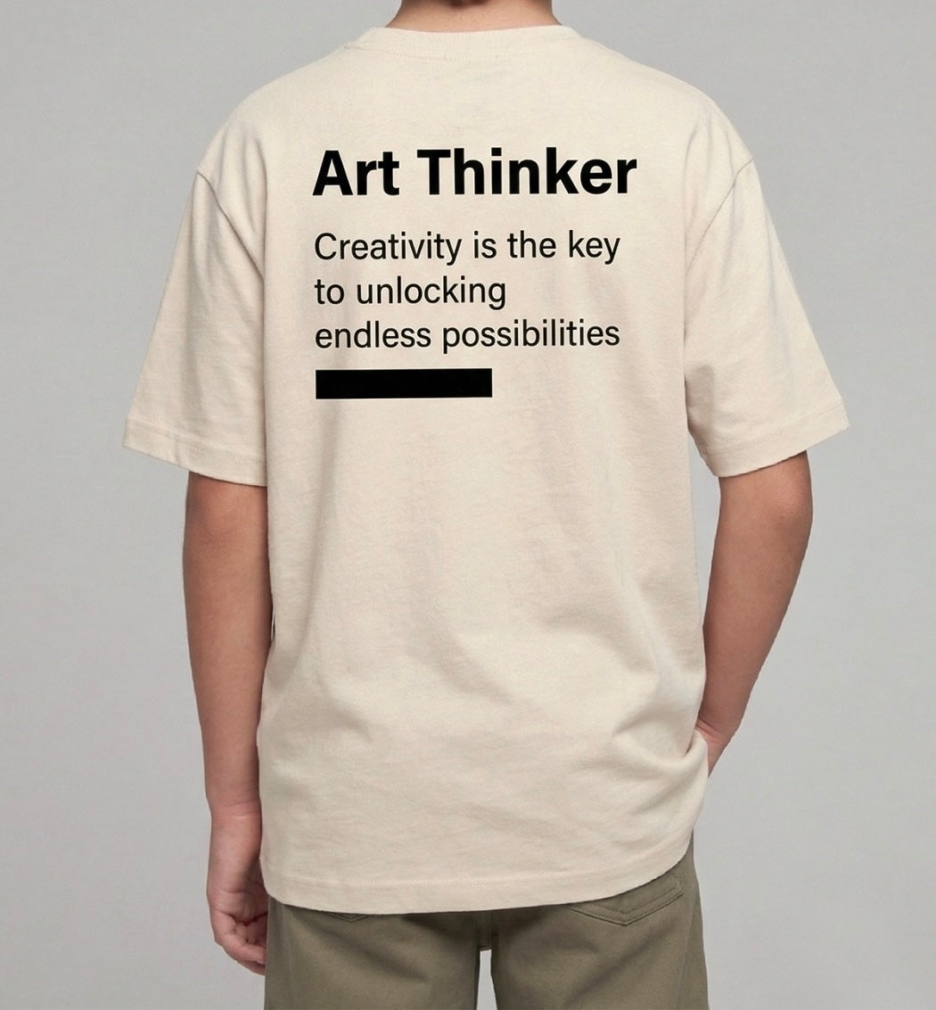 Graphic Oversized Tee Beige