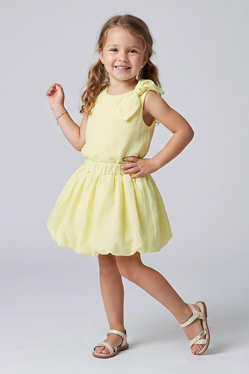 Bow & Balloon Skirt Set Yellow