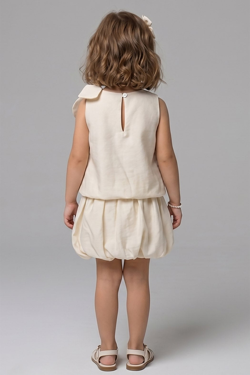 Bow & Balloon Skirt Set Beige
