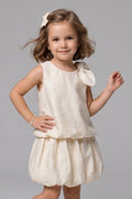 Bow & Balloon Skirt Set Beige