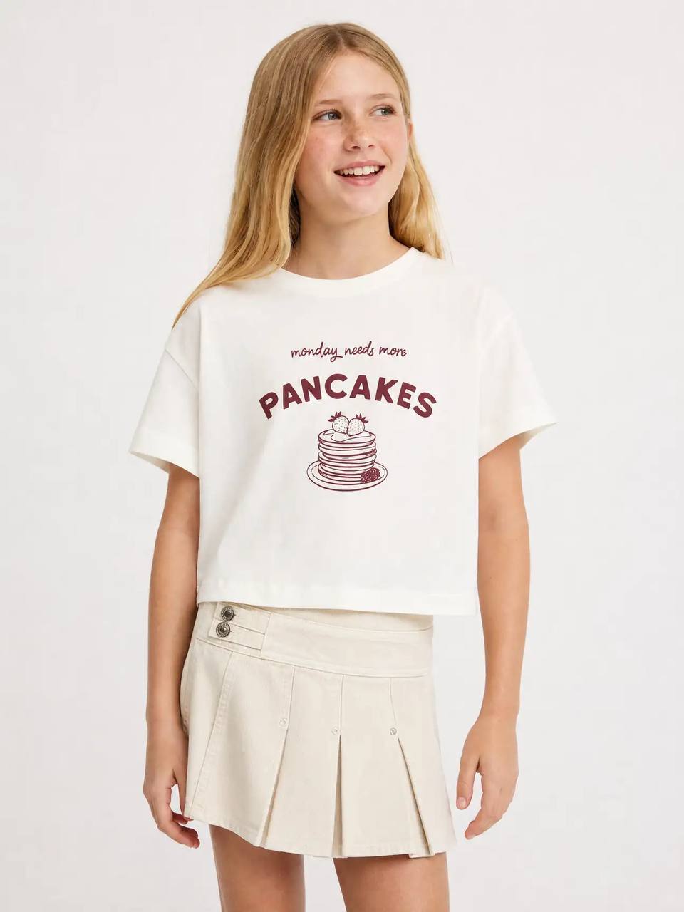 Pancake Tee & Pleated Skirt Set