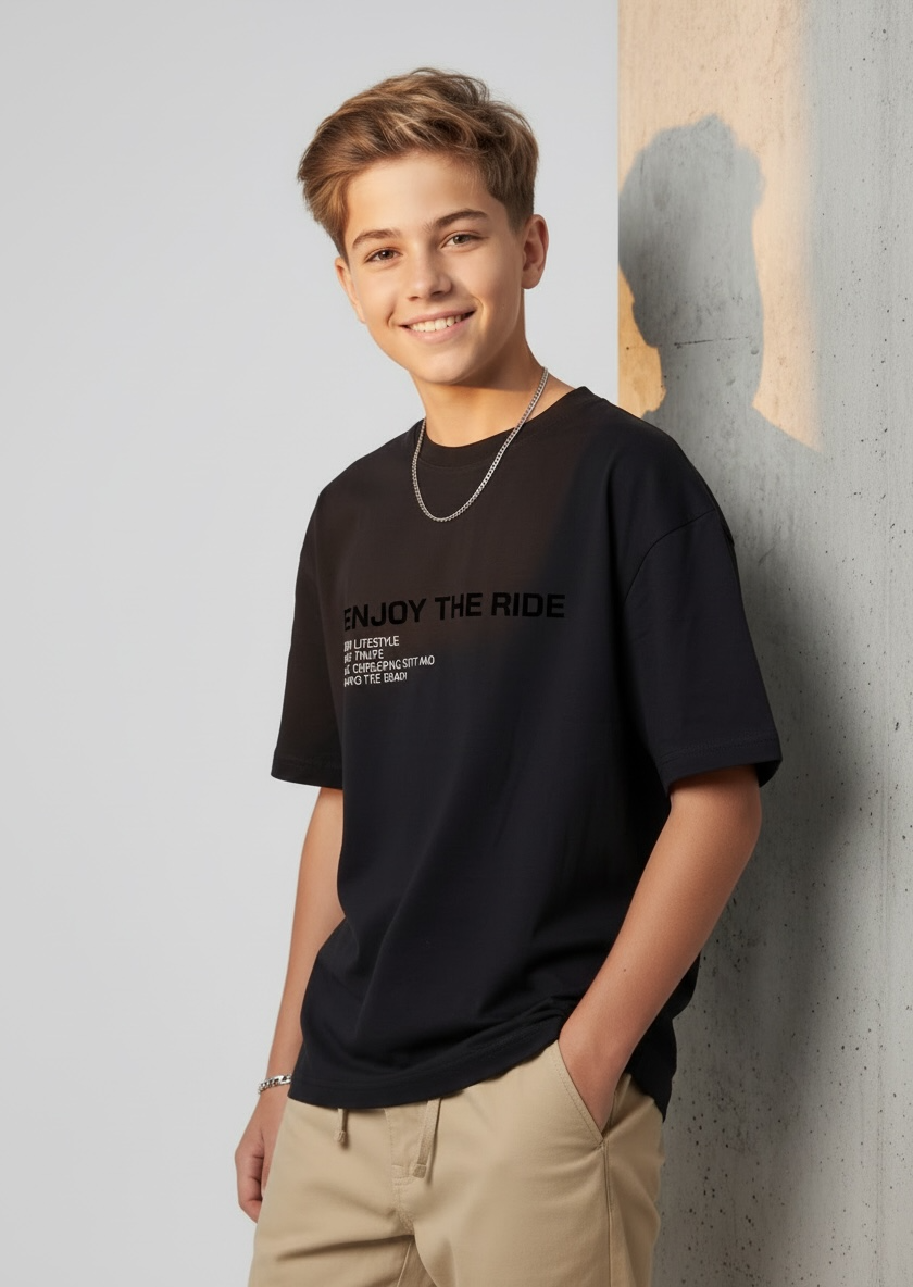 Graphic Oversized Tee Dark Grey
