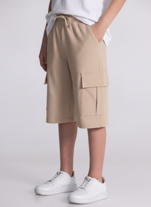 Boys Jogger Shorts Beige