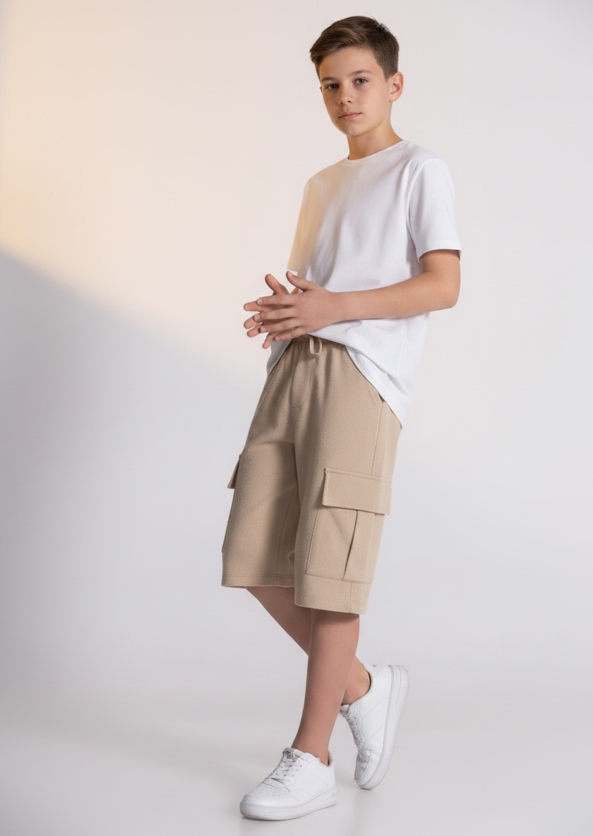 Boys Jogger Shorts Beige