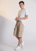 Boys Jogger Shorts Beige