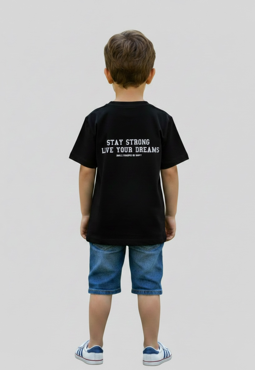 Badge Print Tee Black