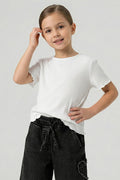 Soft Ribbed Heart Tee - White