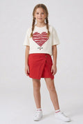 Chic Heart Skort Set - Red
