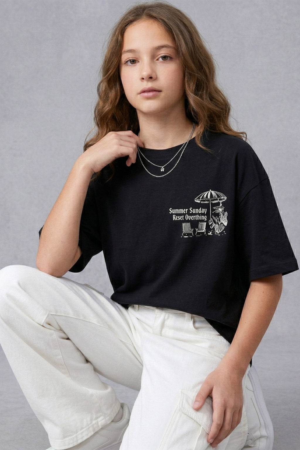 Summer Sunday Graphic Tee - Black