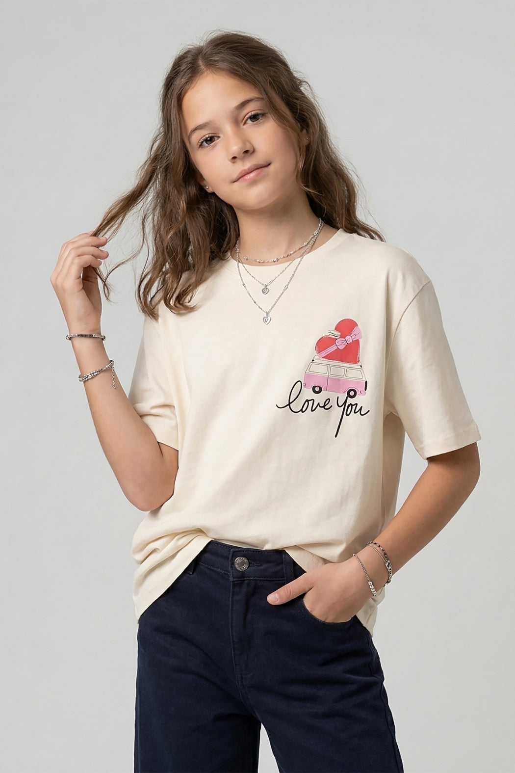 Love You Graphic Tee - Ecru