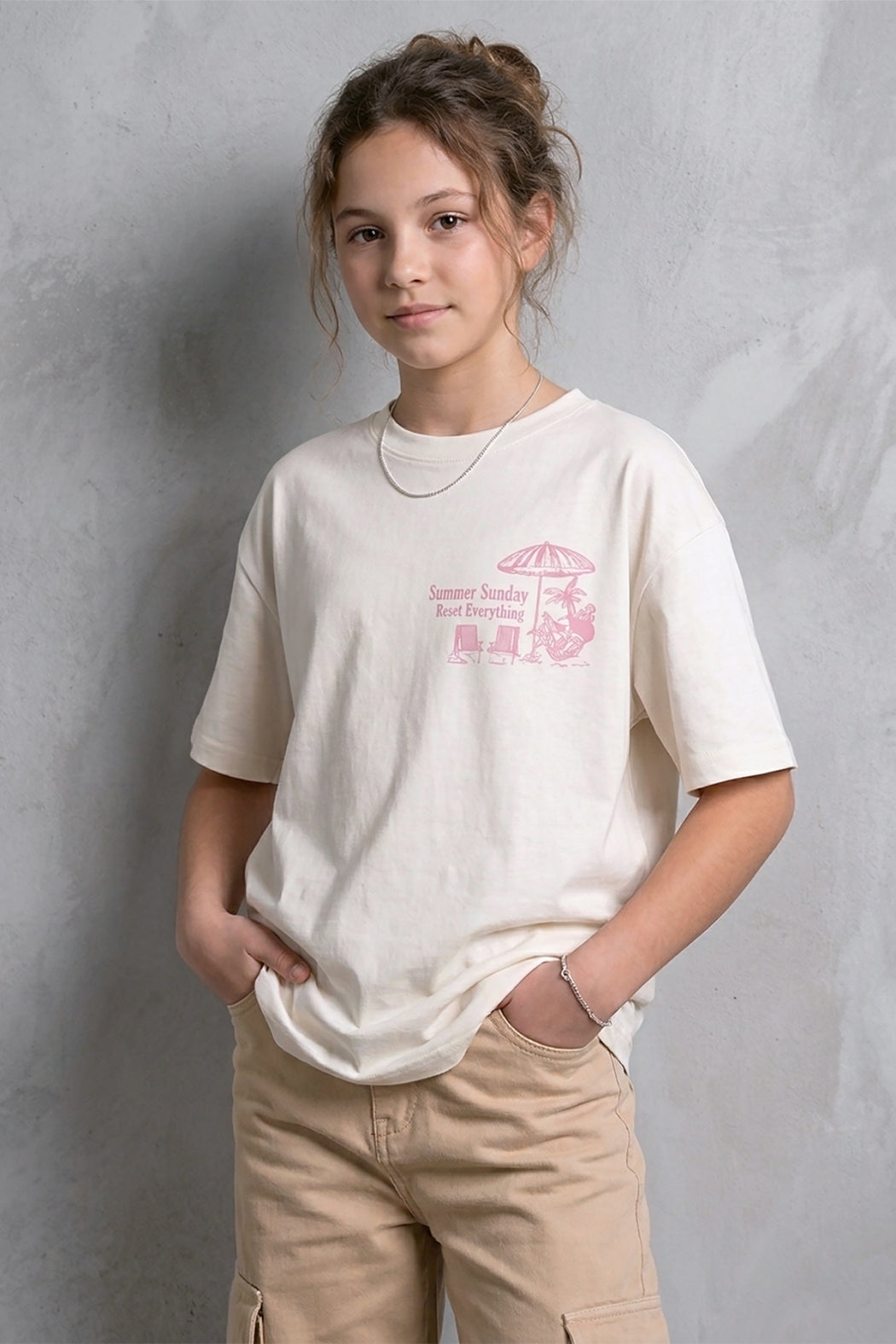 Summer Sunday Graphic Tee - Ecru