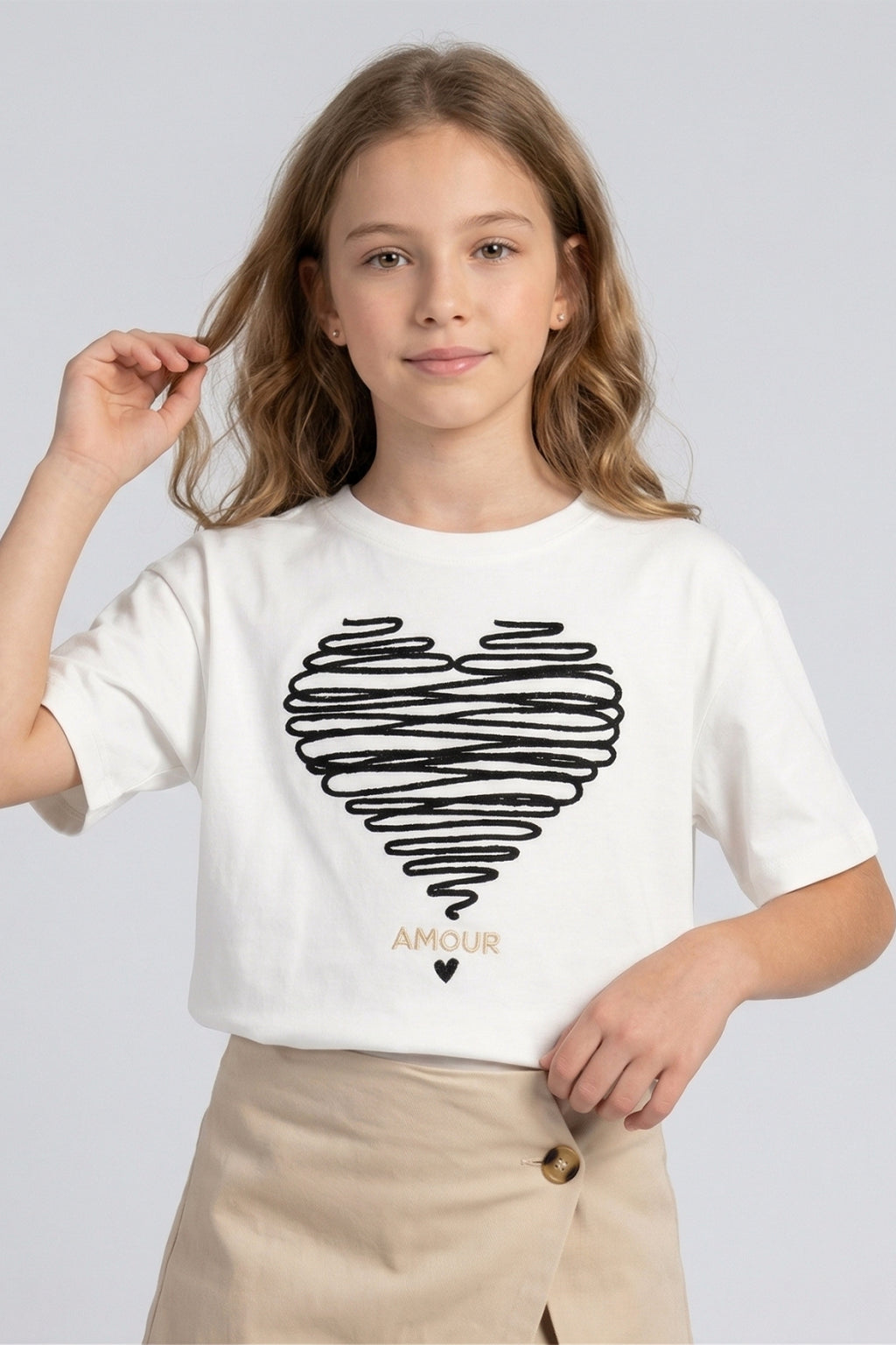 Chic Heart Skort Set - Black