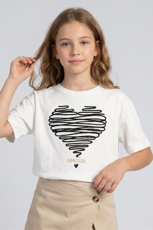 Chic Heart Skort Set - Black