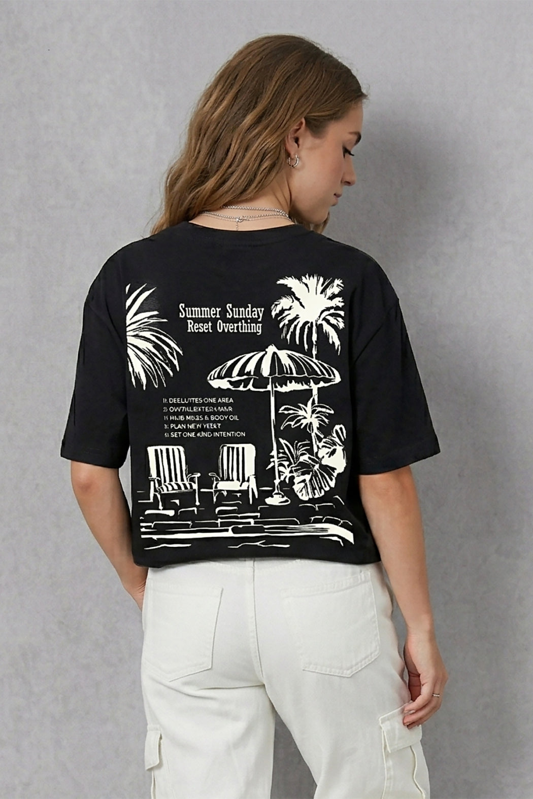 Summer Sunday Graphic Tee - Black