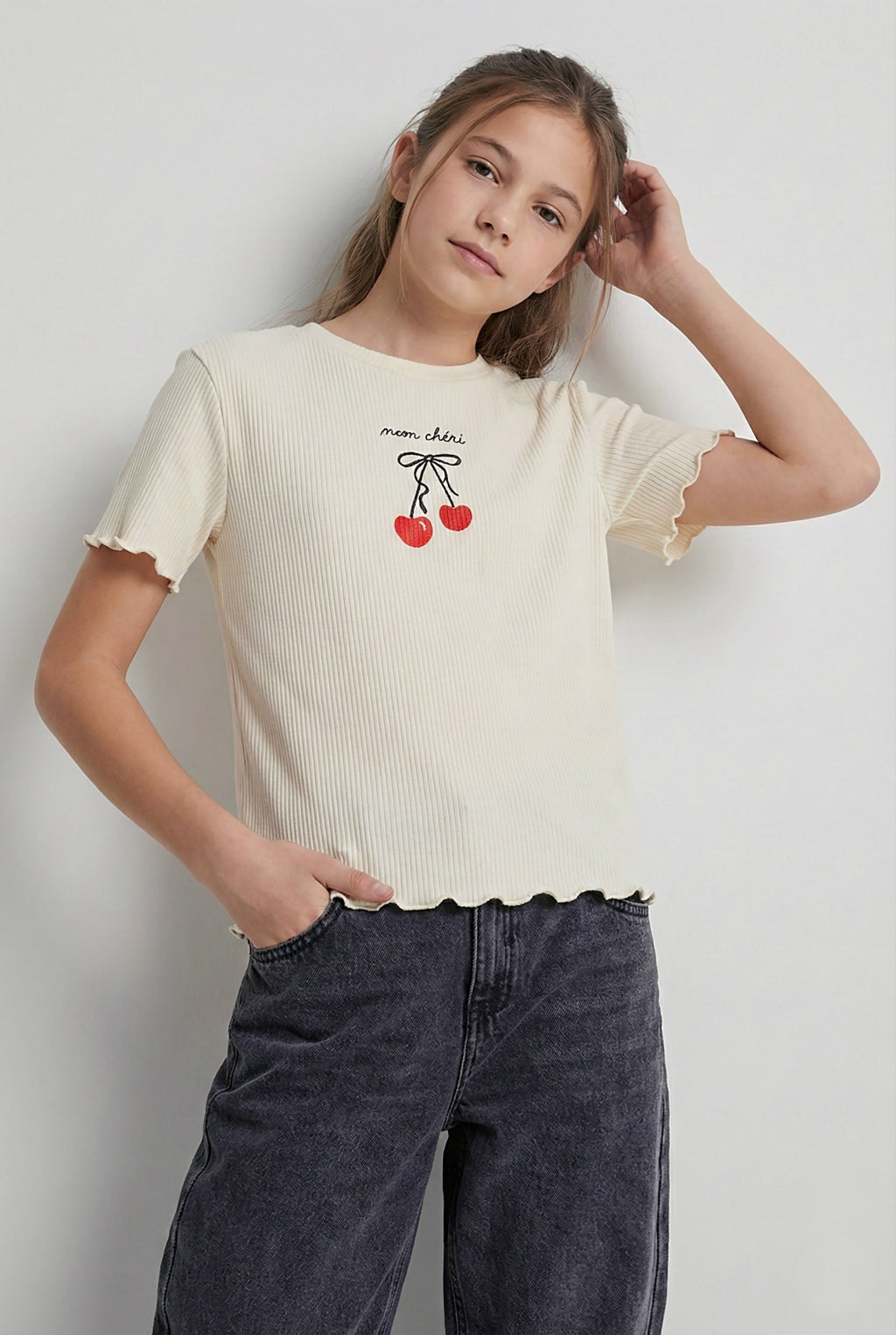 Sweet Cherry Tee - Ecru