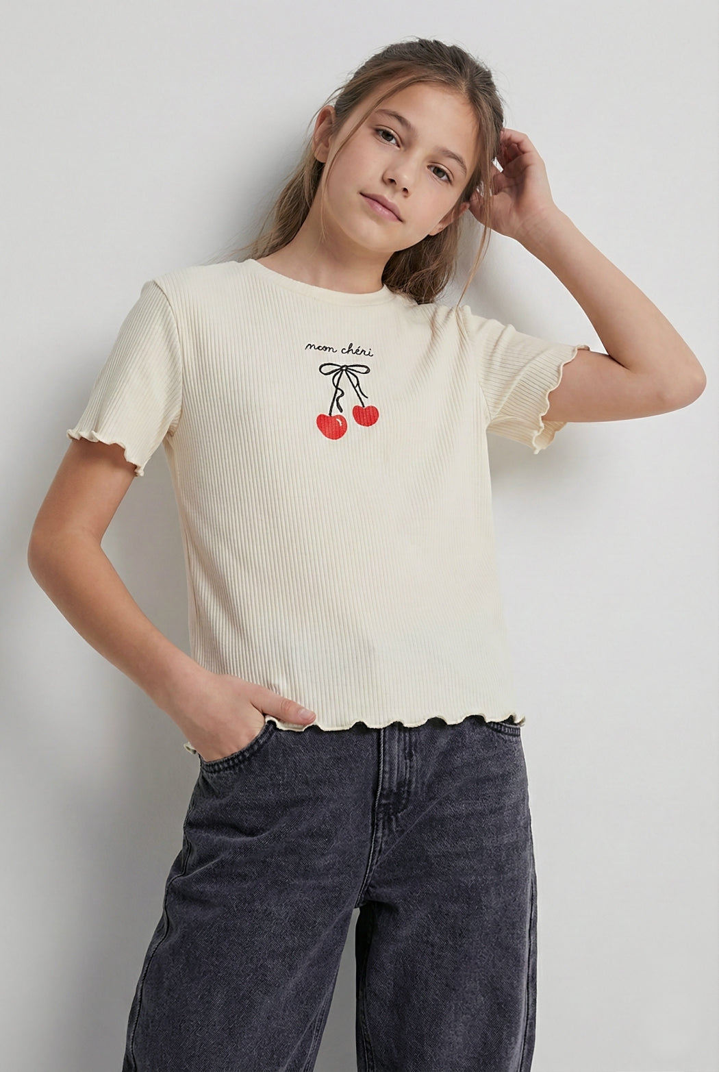 Sweet Cherry Tee - Ecru